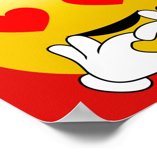 Heart Emoji met Love Hands Red Poster (Hoek)
