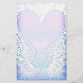 Heart en Angel Wings Monogram Stationery Briefpapier (Achterkant)