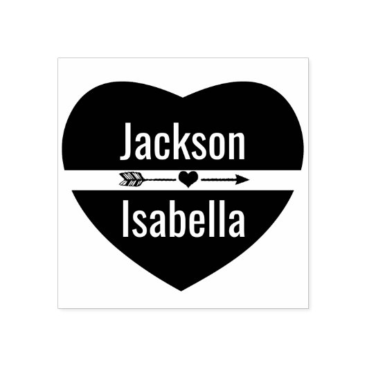 Heart en Arrow Rubber Stamp Rubberstempel (Afrduk)