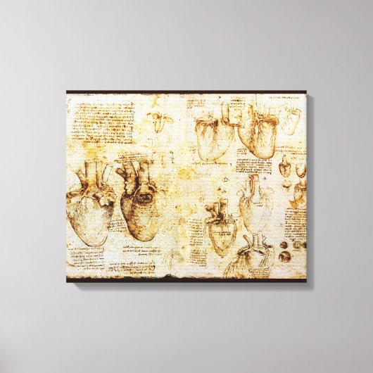 Heart en bloedvaten daarvan, Sepia Canvas Afdruk (Voorkant)