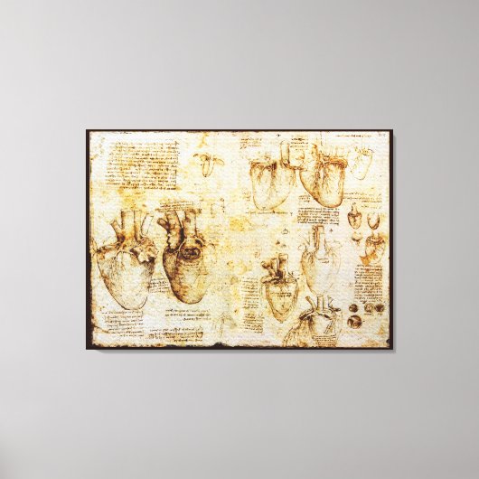 Heart en bloedvaten daarvan, Sepia Canvas Afdruk (Voorkant)