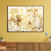 Heart en bloedvaten daarvan, Sepia Canvas Afdruk (Insitu (Woonkamer))