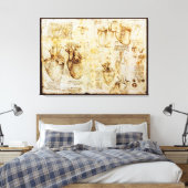 Heart en bloedvaten daarvan, Sepia Canvas Afdruk (Insitu (Slaapkamer))