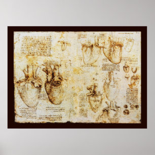 Heart en bloedvaten daarvan, Sepia Canvas Poster