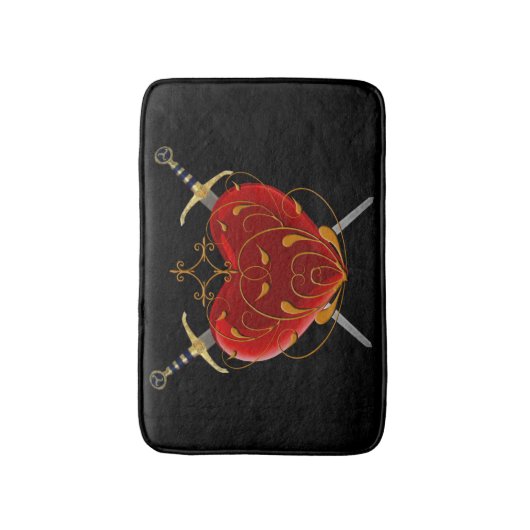 Heart en Daggers Bath Mat (Voorkant Verticaal)