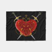 Heart en Daggers Fleece Blanket (Voorkant (Horizontaal))
