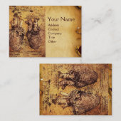 Heart en de bloedvaten Antiek perkament Visitekaartje (Voorkant / Achterkant)