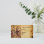 Heart en de bloedvaten Antiek perkament Visitekaartje (Staand voorkant)