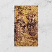 Heart en de bloedvaten Antiek perkament Visitekaartje (Achterkant)