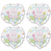 Heart en Flower Bunny Sticker (Voorkant)
