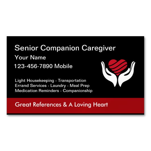 Heart en handsontwerp voor hooggeplaatste zorgverl magnetisch visitekaartje (Voorkant)