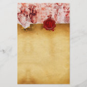 HEART- EN IT-BLOEDVAARTUIGEN RODE WAX SEAL PARCHME BRIEFPAPIER (Voorkant)
