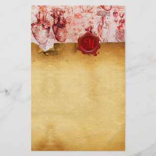 HEART- EN IT-BLOEDVAARTUIGEN RODE WAX SEAL PARCHME BRIEFPAPIER