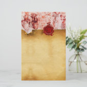 HEART- EN IT-BLOEDVAARTUIGEN RODE WAX SEAL PARCHME BRIEFPAPIER (Staand voorkant)