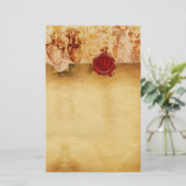 HEART- EN IT-BLOEDVAARTUIGEN RODE WAX SEAL PARCHME BRIEFPAPIER (Staand voorkant)