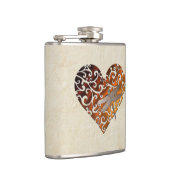 Heart- en metaalerlenmeyer heupfles (Rechts)