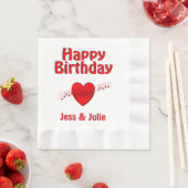 Heart en Muziek Happy Birthday Servet (Insitu)