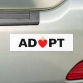 Heart en Paw aannemen Bumpersticker (Op auto)
