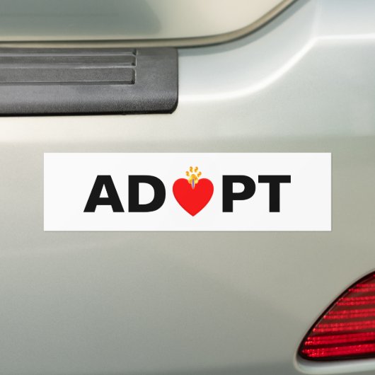 Heart en Paw aannemen Bumpersticker (Op auto)