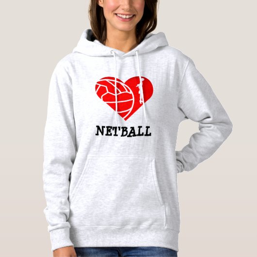 Heart en Player Theme Love Netball Hoodie (Voorkant)