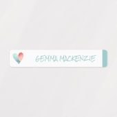 Heart en regenboogkleur Gecodeerd meisje Waterdich Labels (Design 1)