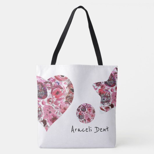 Heart en Star All-Over-Print Canvas tas, groot Tote Bag (Voorkant)