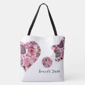 Heart en Star All-Over-Print Canvas tas, groot Tote Bag (Achterkant)