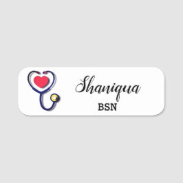 Heart en Stethoscoop Medical Naamplaatje