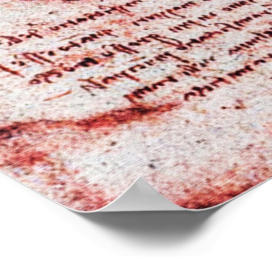 Heart en zijn bloedvaten Leonardo da Vinci, rood Poster (Hoek)