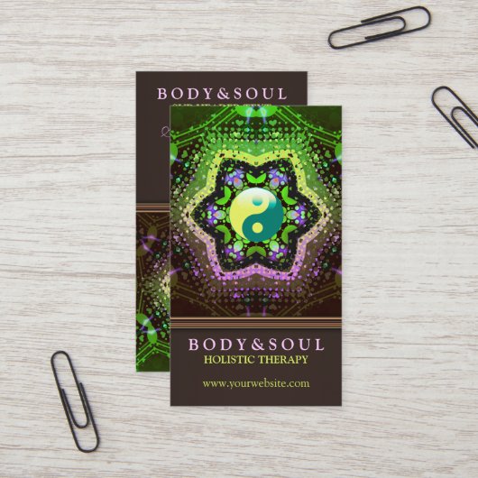 Heart Energy YinYang New age Visitekaartjes (Voorkant / Achterkant in situ)