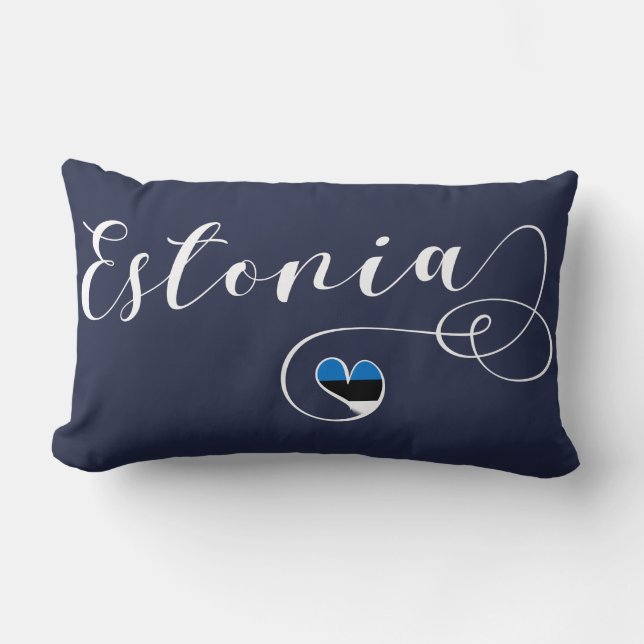 Heart Estonia Pillow, Estlandse vlag Kussen (Voorkant)