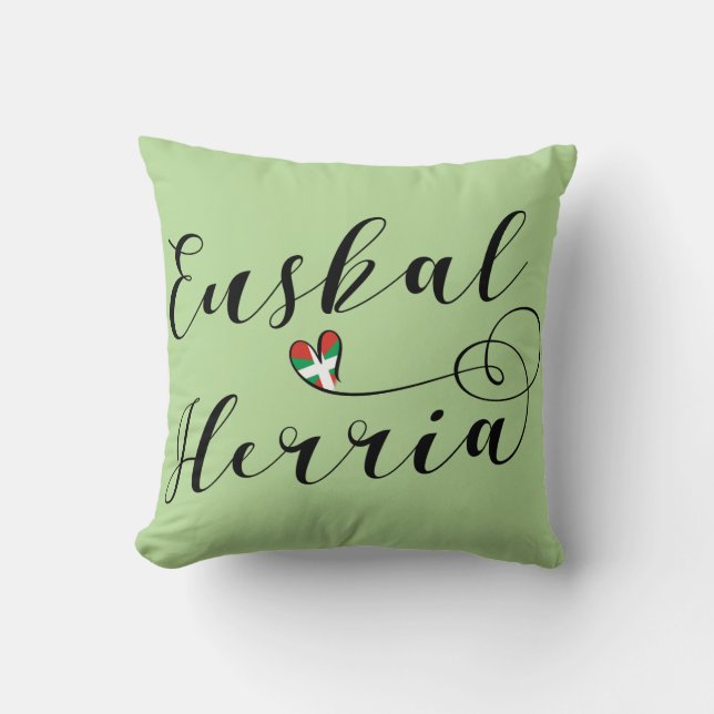 Heart Euskal Herria Pillow, Baskische vlag Kussen (Voorkant)