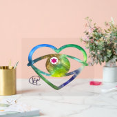 Heart Evil Eye Earth Waterverf Art Acryl Bord (Huwelijk)