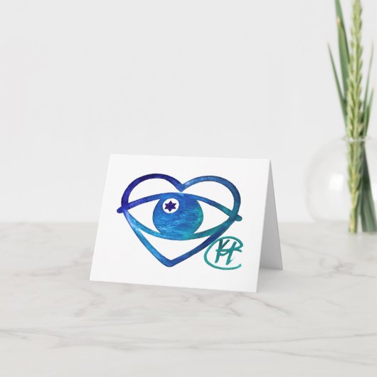Heart Evil Eye Pop Art Bedankkaart (Voorkant)