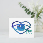 Heart Evil Eye Pop Art Briefkaart (Staand voorkant)