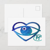 Heart Evil Eye Pop Art Briefkaart (Voorkant / Achterkant)