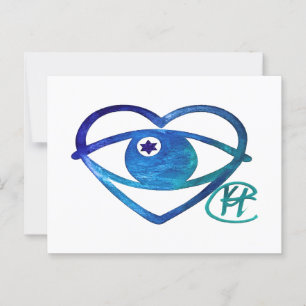 Heart Evil Eye Pop Art Briefkaart