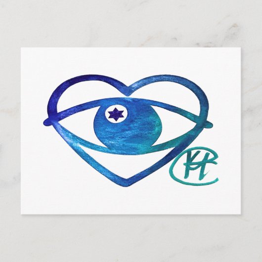 Heart Evil Eye Pop Art Briefkaart (Voorkant)