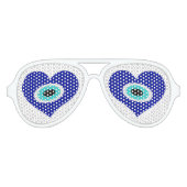 Heart Evil Eye-symbool Aviator Zonnebril (Voorkant)