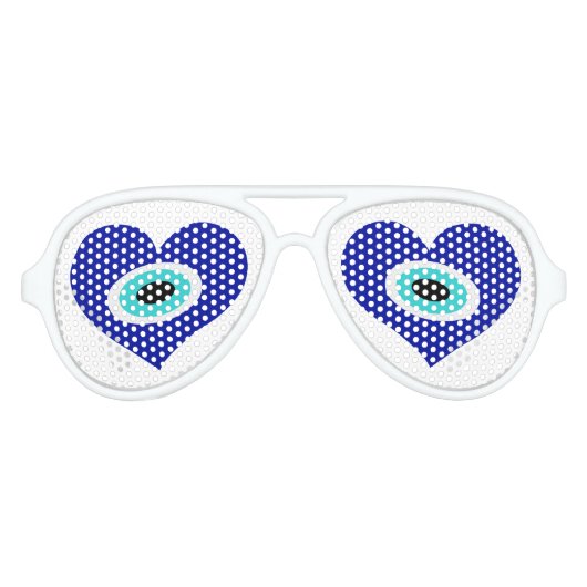 Heart Evil Eye-symbool Aviator Zonnebril (Voorkant)