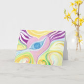 Heart Eye Art Design Wenskaart voor en achter Kaart (Gele Bloem)