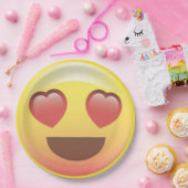 Heart Eye Emoji Birthday Party Paper Borden Papieren Bordje (Feest)