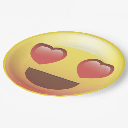 Heart Eye Emoji Birthday Party Paper Borden Papieren Bordje (Gekanteld)