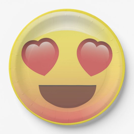 Heart Eye Emoji Birthday Party Paper Borden Papieren Bordje (Voorkant)