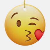 Heart Eye en Kiss Emoji Ornament (Achterkant)