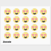 Heart Eye Love Emoji-Stickers Ronde Sticker (Vel)