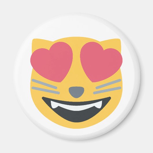 Heart Eyed Emoji Kitty Kat Magneet (Voorkant)