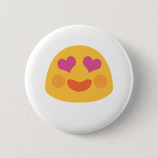 Heart Eyes Emoji Ronde Button 5,7 Cm (Voorkant)
