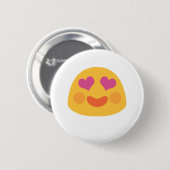 Heart Eyes Emoji Ronde Button 5,7 Cm (Voorkant /achterkant)