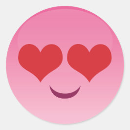Heart Eyes Emoji Ronde Sticker